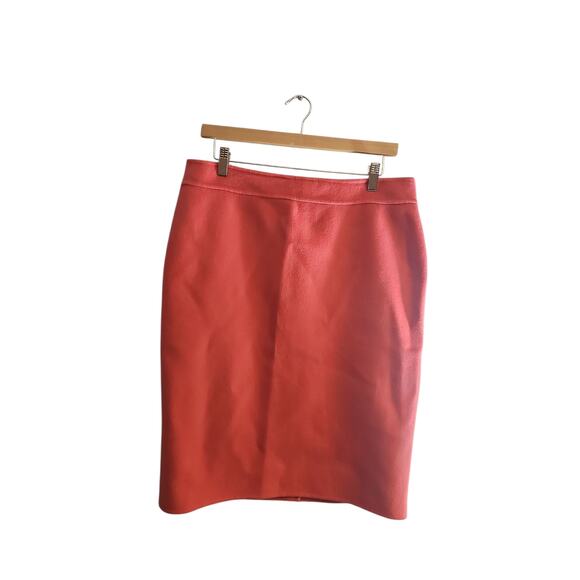Talbots sz 12 coral pink wool pencil skirt new with tags $140 WSK66 - Picture 2 of 5